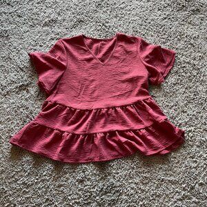 SHEIN Mauve Peplum Top